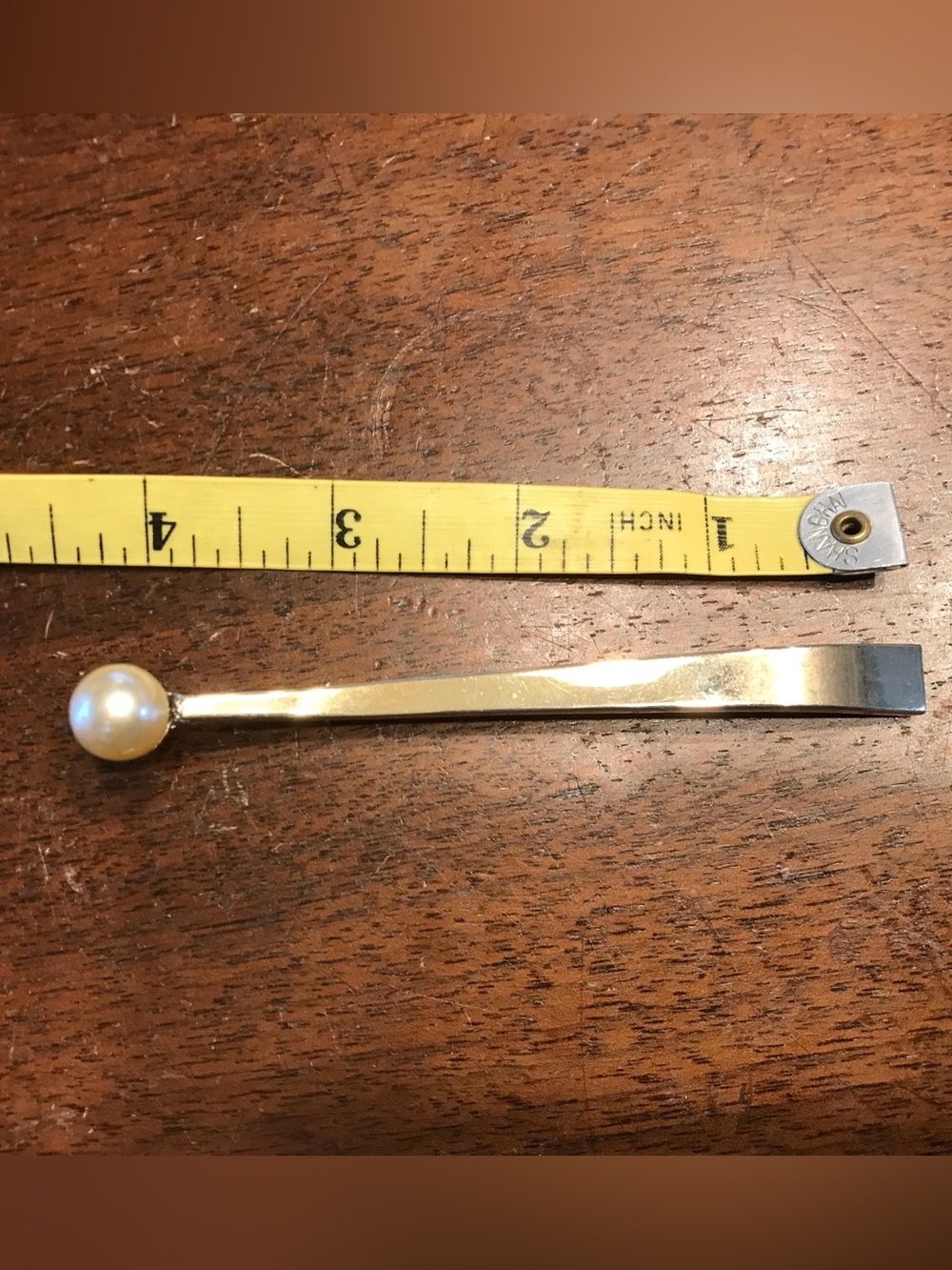 Unique Tall Single Pearl Pin Brooch